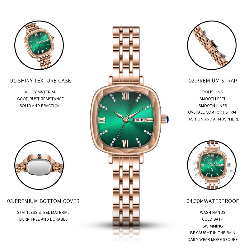 Ultra Thin Watches for Women New Minimalist Rose Gold Watches for Women Custom Square Design  Watch Manufacturers