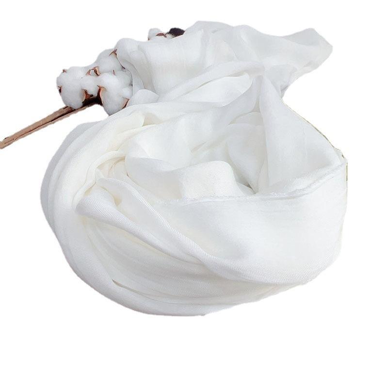 Pure White Modal Cotton Scarf, Plant Dyeing, Blue Dyeing, Tie-Dyeing, Special White Scarf For Hand Dyeing, Teaching White Embryo Cloth.