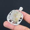 Natural Fossil Coral Gemstone Jewelry 925 Sterling Silver Pendant For Women