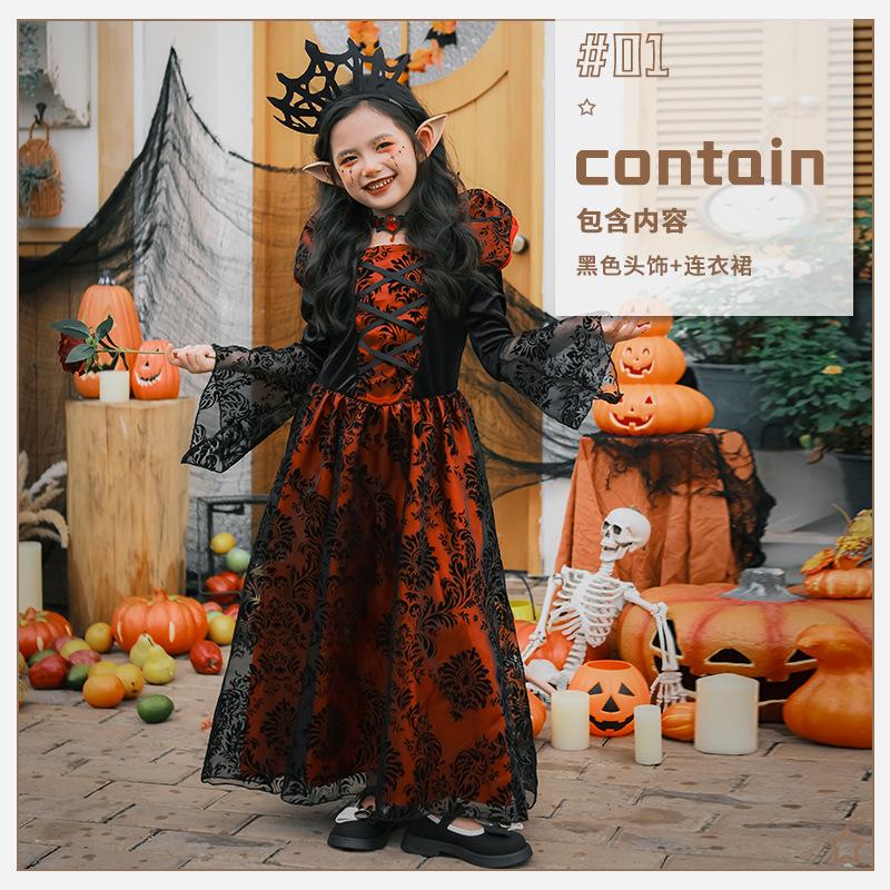 Children's Clothing Wizard Wizard Dress Demon Witch Girl's Clothing Vampire Robe Dress
