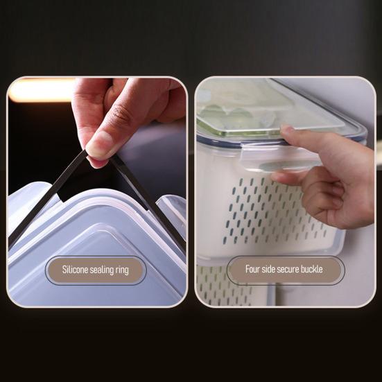 Fruit Storage Boxes for Fridge Leak-proof Produce Containers with Removable Colander And Divider Food Container for Vegetables And Fruits Meal Prep