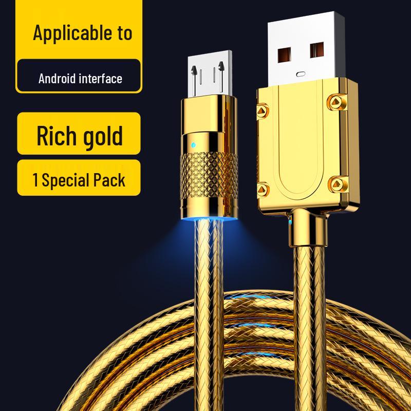 

Spot Gold Geek 120W Super Fast Charging Luminous Data Cable for Type-C, Apple & Android Devices Android 120W
