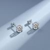 White Cubic Zirconia 8MM Stud Earrings 925 Sterling Silver Women Earrings Fashion Jewelry