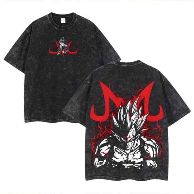 

Anime Dragon Ball washed Tshirt Summer New Super Saiyan pattern Harajuku unisex Harajuku Loose shortsleeved YK shirt L