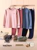 Velvet Silk-Cashmere Children's Warm Underwear: Girls' Homewear & Boys' Autumn Set