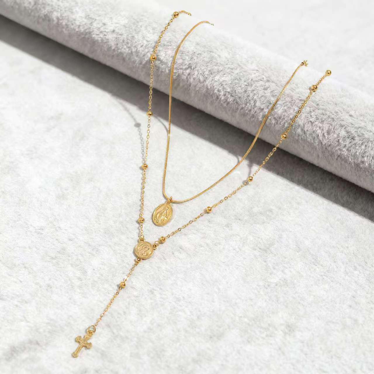 Двухслойное ожерелье-подвеска на ключицу в европейском стиле для женщин