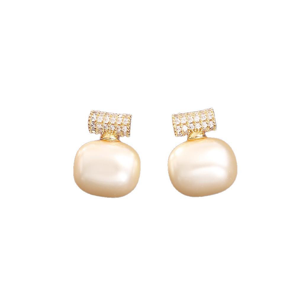 Elegantes Zuckerperlen-Halsketten- & Romantisches Ohrstecker-Set - Vielseitiger und Stilvoller Schlüsselbein-Schmuck
