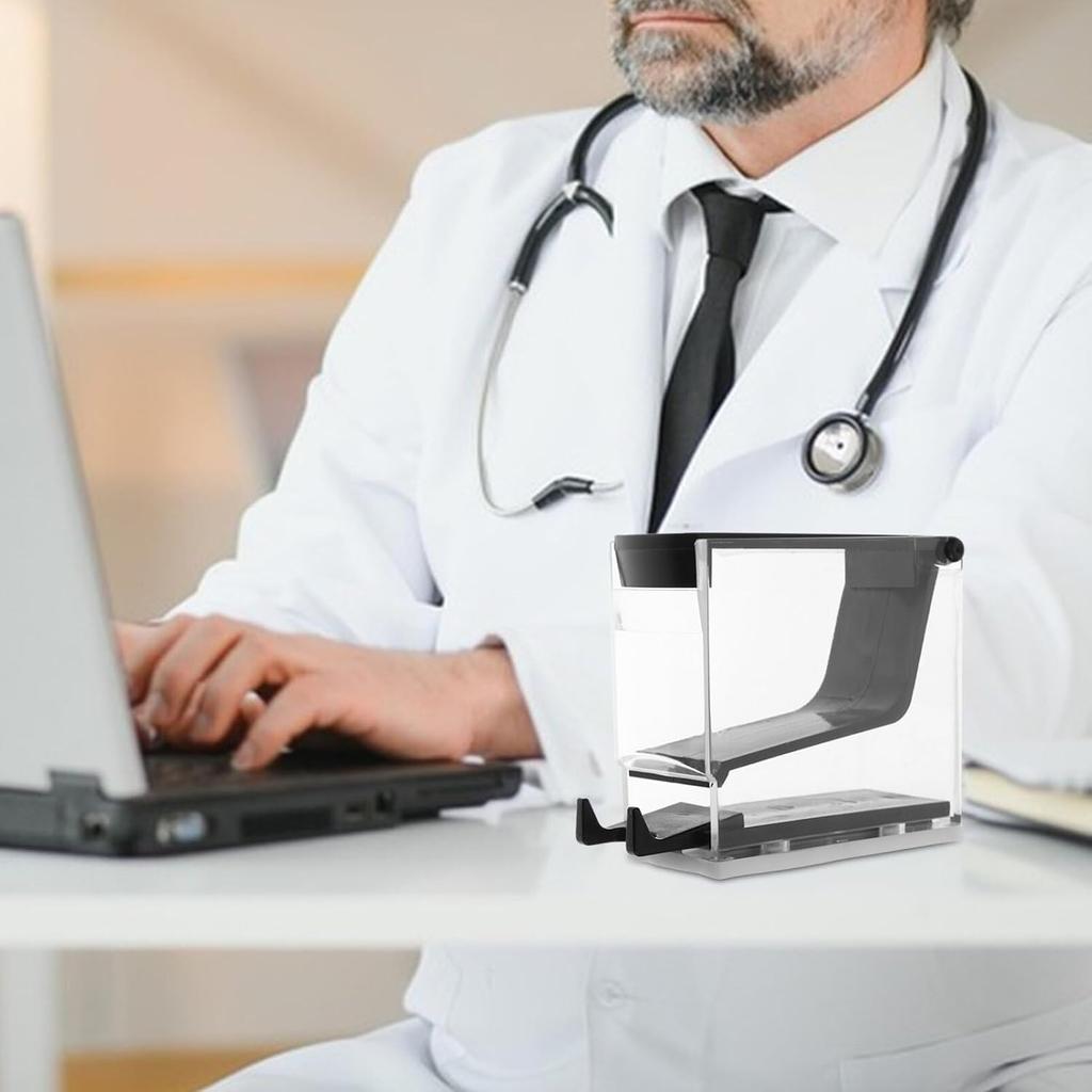 Cotton Roll Dispenser Press Type Cotton Roll Holder Organizer Cotton Roll Divider Cotton Roll Storage Box with Nonslip Base for Home Black