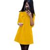 Elegant Cotton Blend Solid Color Dress With Sweet Bow Design For Stylish Commuters
