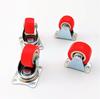 Lightweight PVC Red 1-1.2 inch Swivel & Fixed Caster Wheel for Furniture