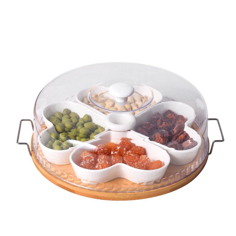 Heart-shaped Ceramic Divided Fruit & Snack Platter Set