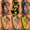 Summer European and American Fashion Casual Printing Versatile Round Neck Sleeveless Vest Dress Women's Polyester Y