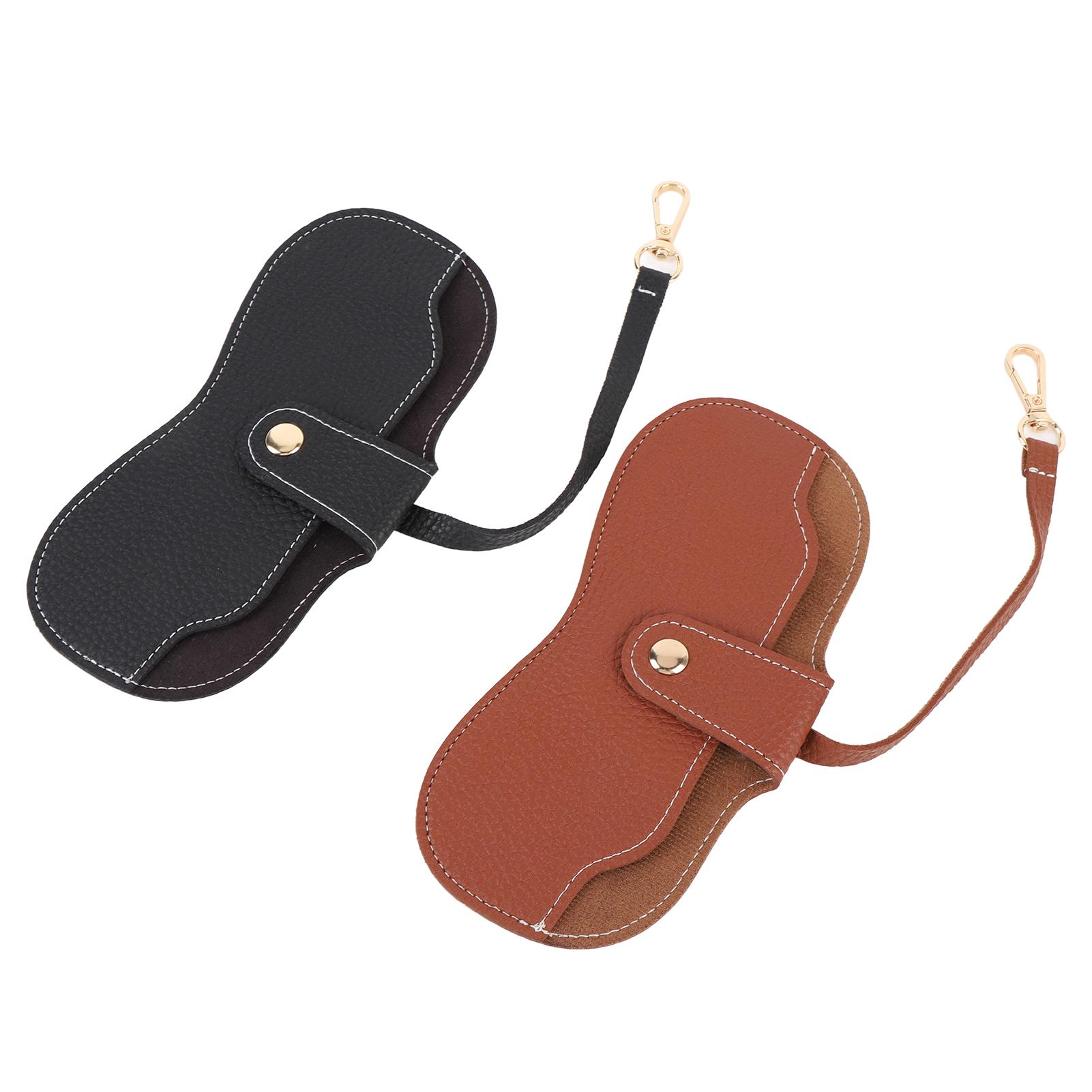 

2 шт. Футляр для очков, держатель, тонкий, из искусственной кожи, подвесной, сумка для хранения солнцезащитных очков, светло-коричневый, черный