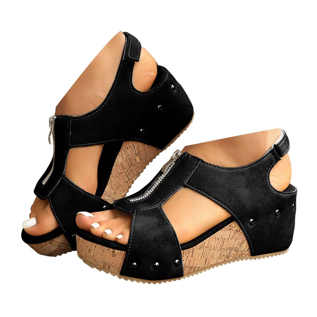 Colorful Sandals For Women Wedge Sandals Open Toe Wedge Heel Casual Thick Bottom Sandals Platform Thick Bottom Zapatos De Mujer