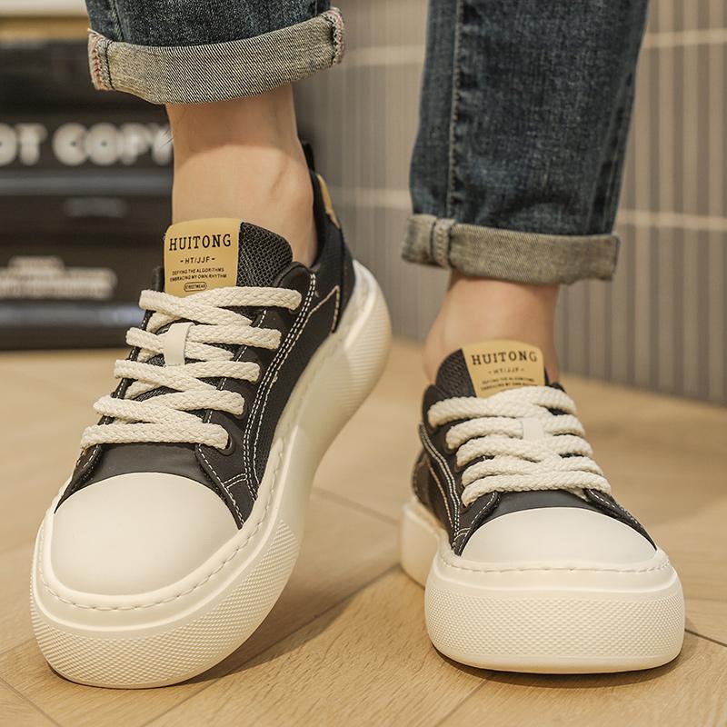 Summer board shoes High quality trendy men's styles Party Outdoor leisure street Comfortable walking Black Hot selling