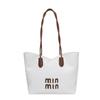 Largecapacity woven bag women's spring new retro simple shoulder underarm bag Korean version portable tote bag