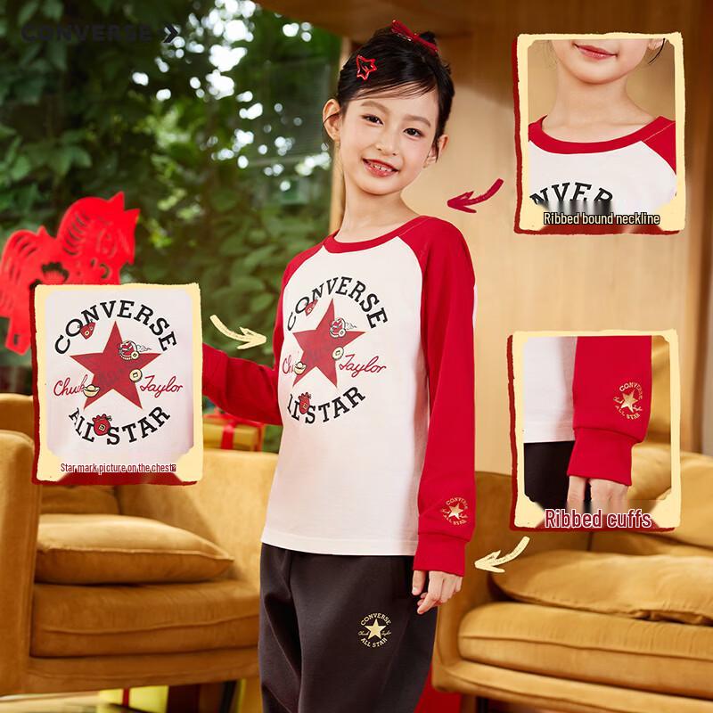 Converse Boys' Festive Red Long-Sleeve T-Shirt