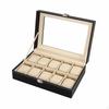 Watch Display Box Metal Clasp Storage Cream Interior