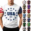 Men's Independence Day Flag Print Short Sleeve T-Shirt, Loose Casual Daily Summer Tops