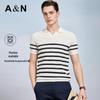 Antonio Herren Kurzarm-Strick-T-Shirt aus Seidenmischung