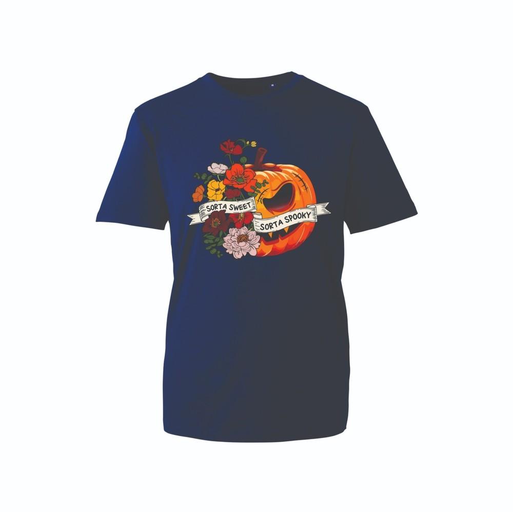 Sorta Sweet Sorta Spooky Pumpkin TShirt Cute Scary Halloween Fall Season Graphic S
