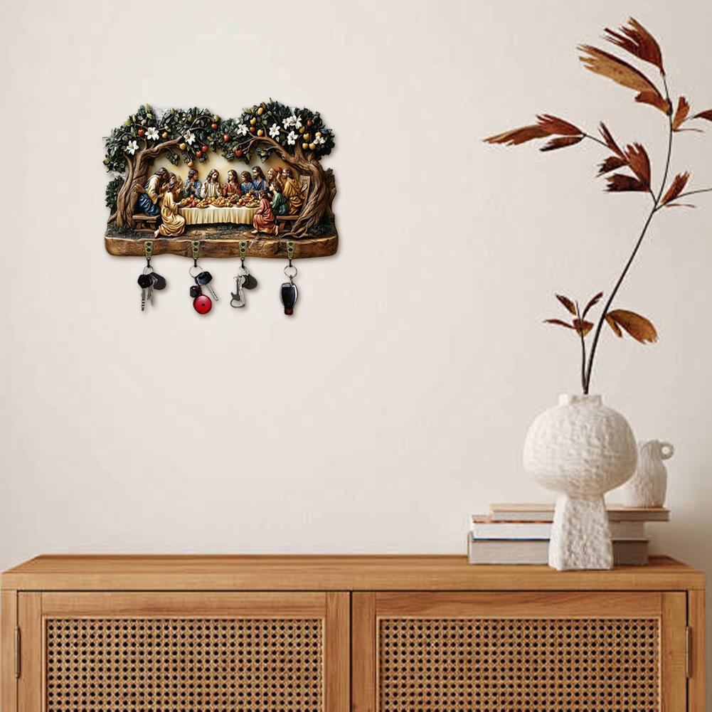 1pcs Scene Of Jesus The Last Supper 2D Flat Wooden Wall Wooden Pendant Decorat Home Ornaments Figurine Creative Christian D E7W7