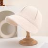 New autumn and winter bucket hat women's casual British versatile face small plain warm elegant basin hat cap