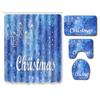 Christmas Home Shower Curtain Polyester Cloth Four-Piece Toilet Floor Mat Bathroom Non-Slip Door Mat Bedroom Carpet