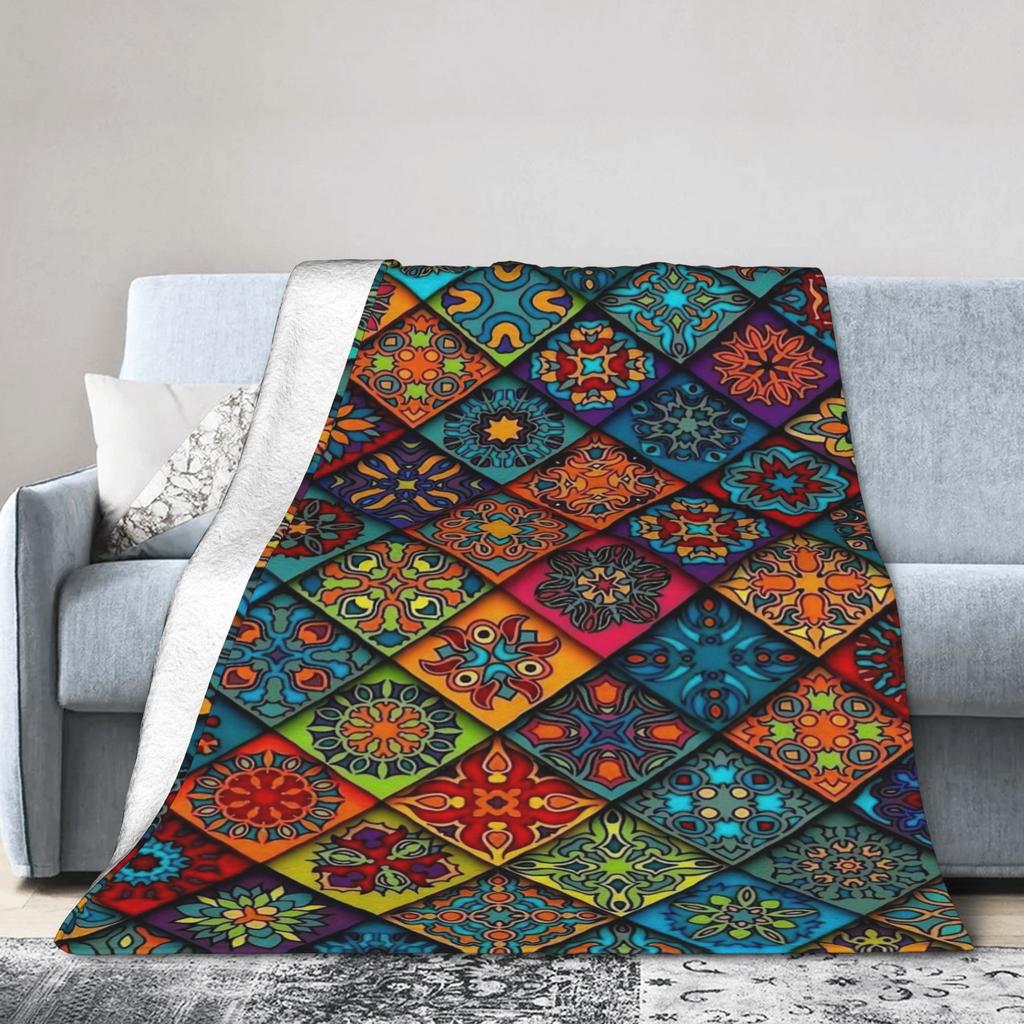 Warm Soft Blankets Girls Boys Airplane Travel Retro Bohemian Woven Pattern   Blanket  For Couch Chair Fashion Sofa Bed Cover