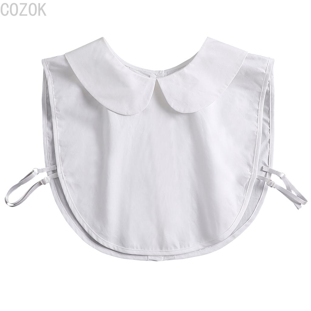 Women's Solid Colour Black White Vertical Small Flip Collar Versatile Shirt Jumper Jumper Fashion Lace False Collar Four Seasons