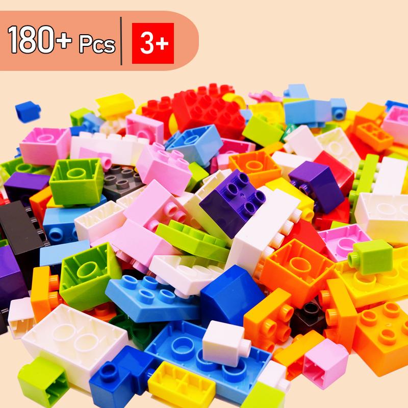 Big Blocks Bulk Building Bricks Set for Kids Toddlers 186piece Creative Gifts for Girls Boys Compatible Duplo Animal Toys