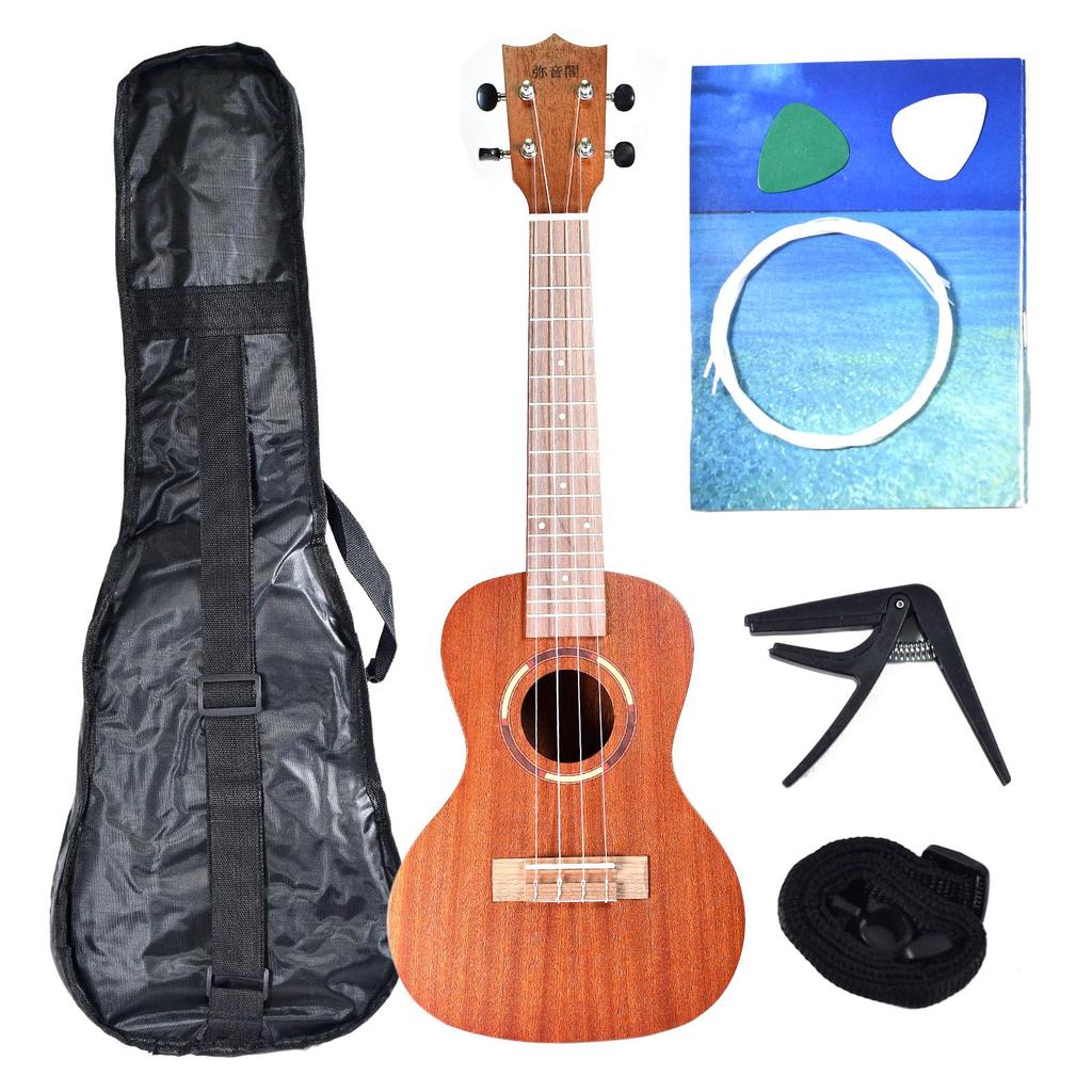 Yaotokaku Musical Concert Accessories Included Instruments, Yaotokaku, Beginner, Ukulele, 23-inch Ukulele, Mahogany, (Concert Brown)