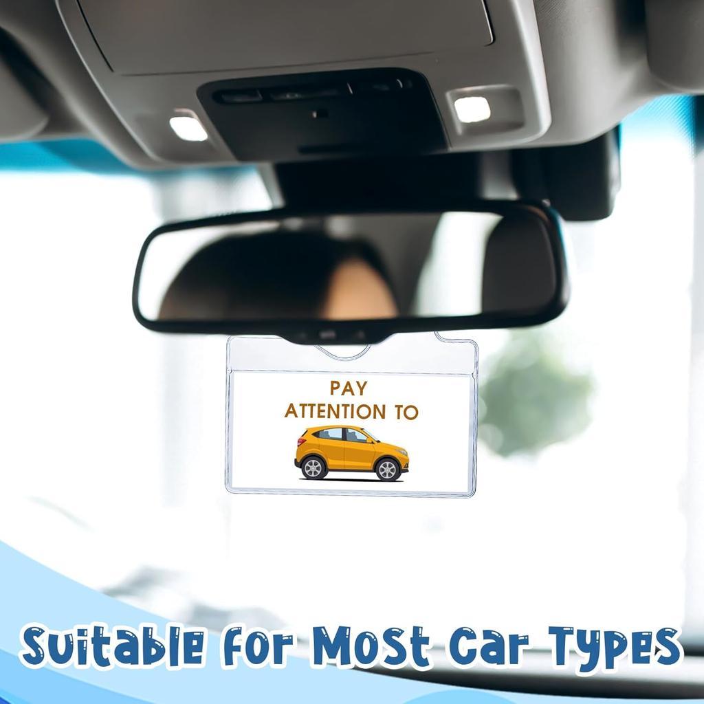 5 Pcs Horizontal Clear Parking Permit Holder Parking Pass Holder Rearview Mirror Hanger Parking Permit Card Holder for Car Passes Stickers Permits