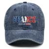 Sun Hat With "FRANCE" "ALLEZ LES BLEUS" Flag Printed , Adjustable Baseball Hat Slouchy Solid Color Retro Cozy Man's Cap