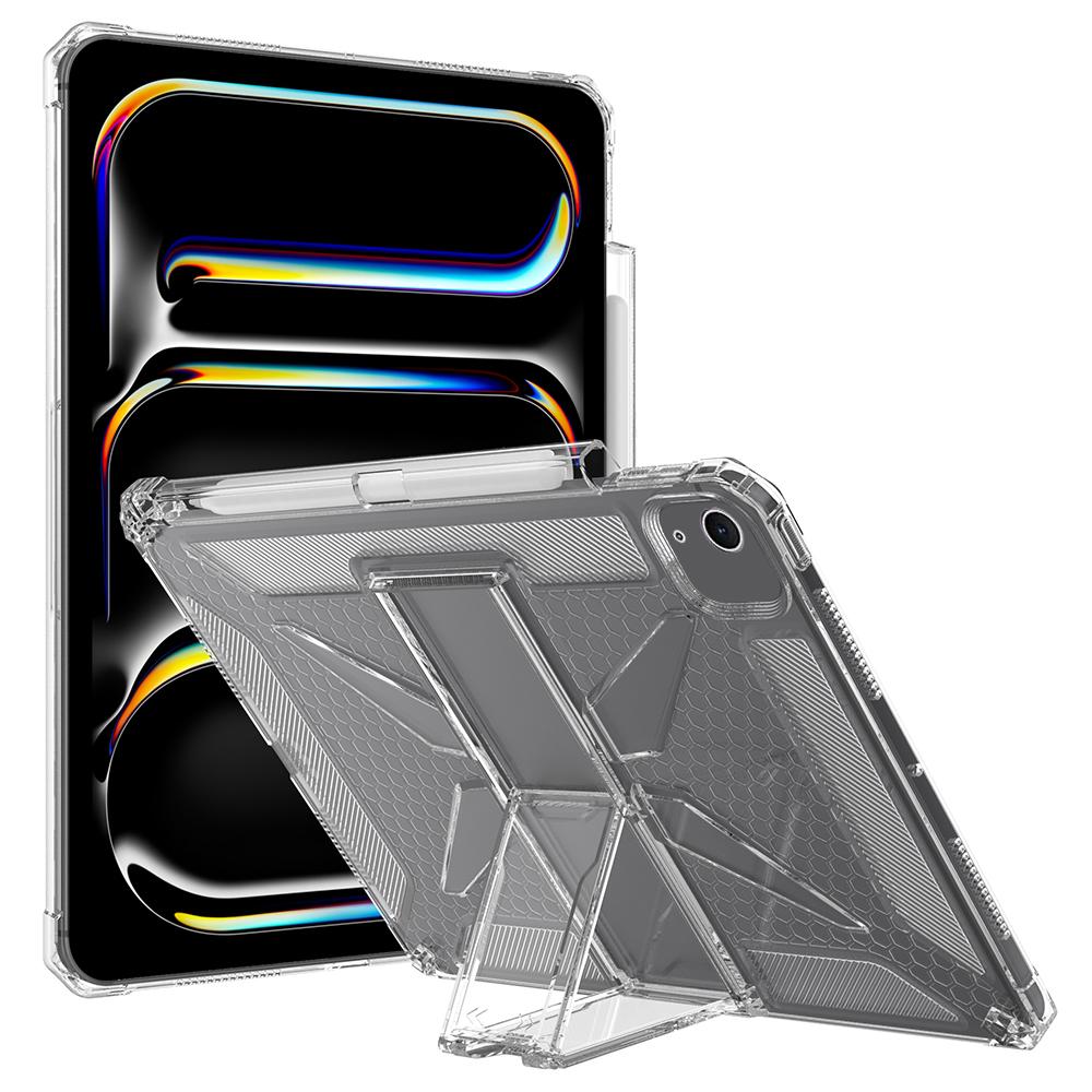 

Для iPad Эйр 13 (2025)/(2024) Прозрачный чехол-подставка Противоударный чехол для планшета из ТПУ+ПК со слотом для стилуса A