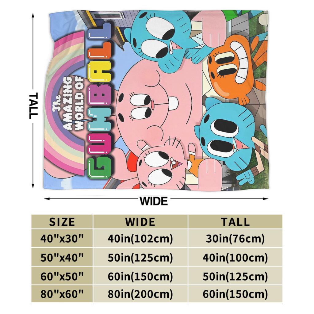 The Amazing World Of Gumballs Soft Warm Blanket  Child Plush Throw Blanket Pattern Couch Chair Flannel Bedspread Sofa Bed Cover