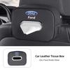 Car Tissue Box Quality Leather Auto Paper Towel Storage Bag For Ford ST Line Focus Mustang Fiesta Puma Ranger Kuga MK7 MAX F150 APX1