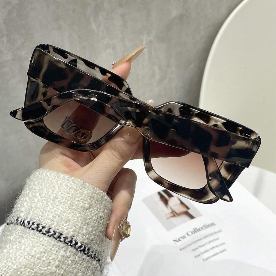 New Fashion Square Women Luxury Sunglasses Retro Designer Men Trending Leopard Blue Green Sun Glasses Shades UV400 Glasses