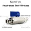 Pneumatic 304 Stainless Steel Ball Valve with Manual Male Thread Air Tube Connector