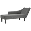 VidaXL Lounge Chair with Right Armrest Dark Grey Fabric, Armchair, Relaxation Chair, Padded Lounge Chair, 4009801