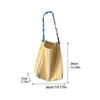 Large Capacity Stripe Canvas Bag Pleated Shoulder Strap Cloth Shoulder Bag Cute Tote Bag  Women