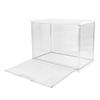 Clear   Display Case Plastic Display Box for Collectibles Doll Home Storage Organizing Toys Wood Base 14.3x8.7 .7in