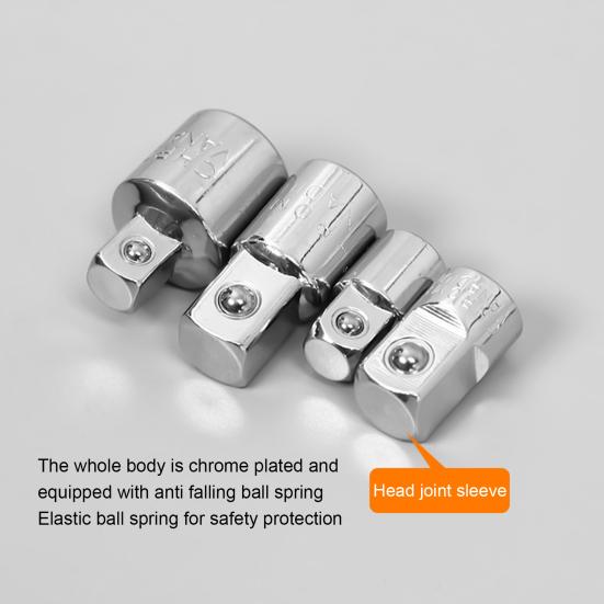 1/4 Zoll 3/8 Zoll 1/2 Zoll Konverter Hochpraktische Stecknuss Rostbeständig Anpassungsfähigkeit Silberfarbe Spezieller Ratschennuss-Konverter