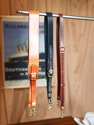 Leren tasriem schouderriem, vervanging tas schouderriem, retro handgemaakte verbrede crossbody schouderriem rundleer