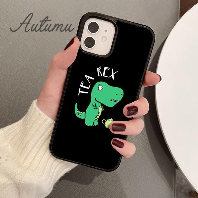 Cute Dinosaur Tea RePhone Case For iPhone 17 Air 15 16 16e Pro Max 11 12 13 14 Plus Cover coque Fundas Shell