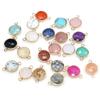 5 Stück Naturstein-Verbinder-Anhänger, runde Quarz-Verbinder für DIY-Armbänder, Halsketten, Ohrringe, Schmuckherstellung, Zubehör, 15 x 24 mm
