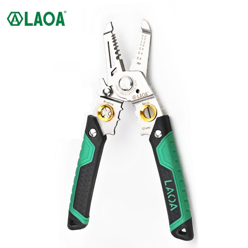 LAOA 7 In 1 Wire Stripping Pliers Multifunction Electrician Cable Cutting Terminal Crimping Splitting Winding Line Hand Tools