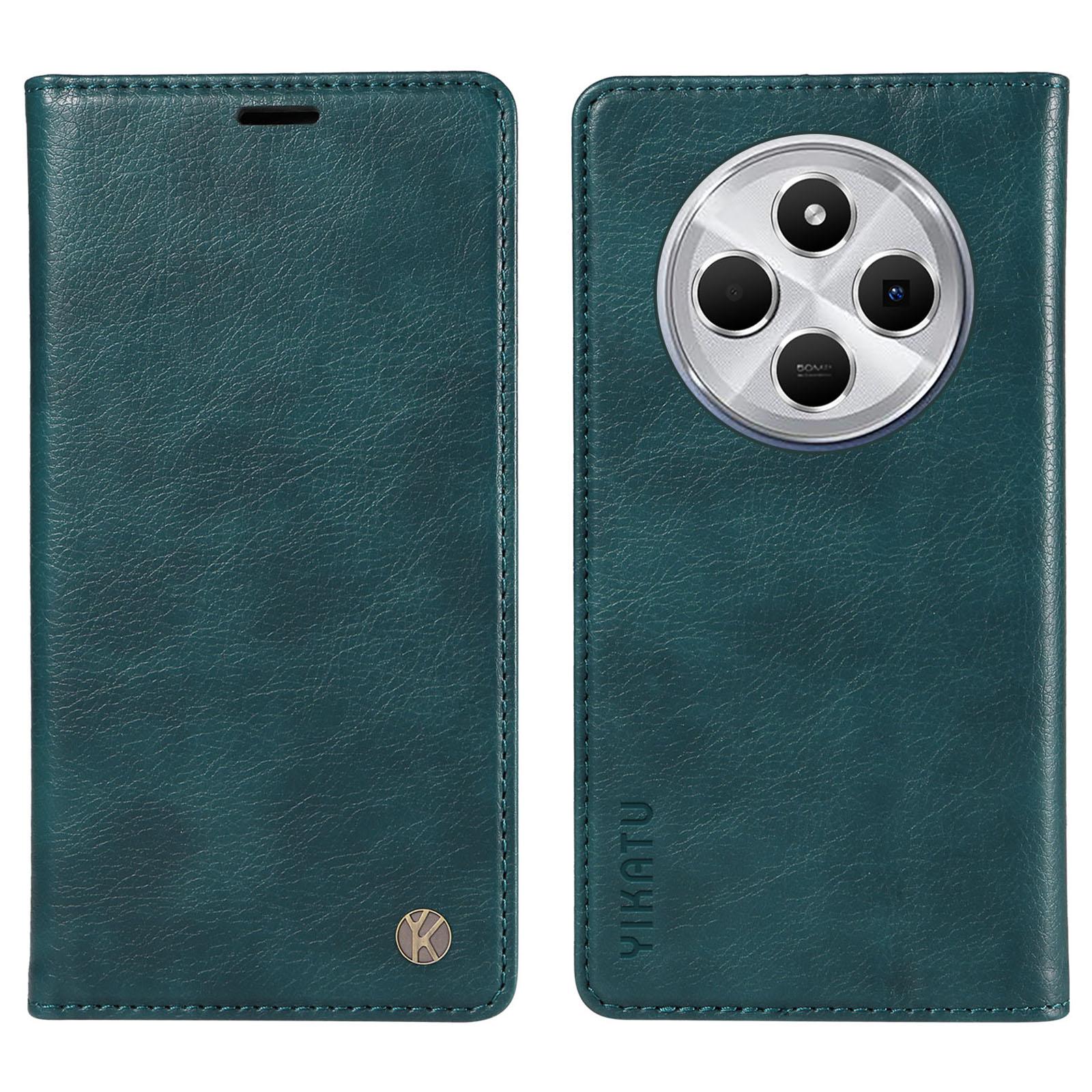 

YIKATU YK-006 For Xiaomi Poco C75 4G/Redmi 14R 5G/14C 4G Case Wallet Litchi Grain Leather Phone Cover Magnetic Auto-Absorbed Blue
