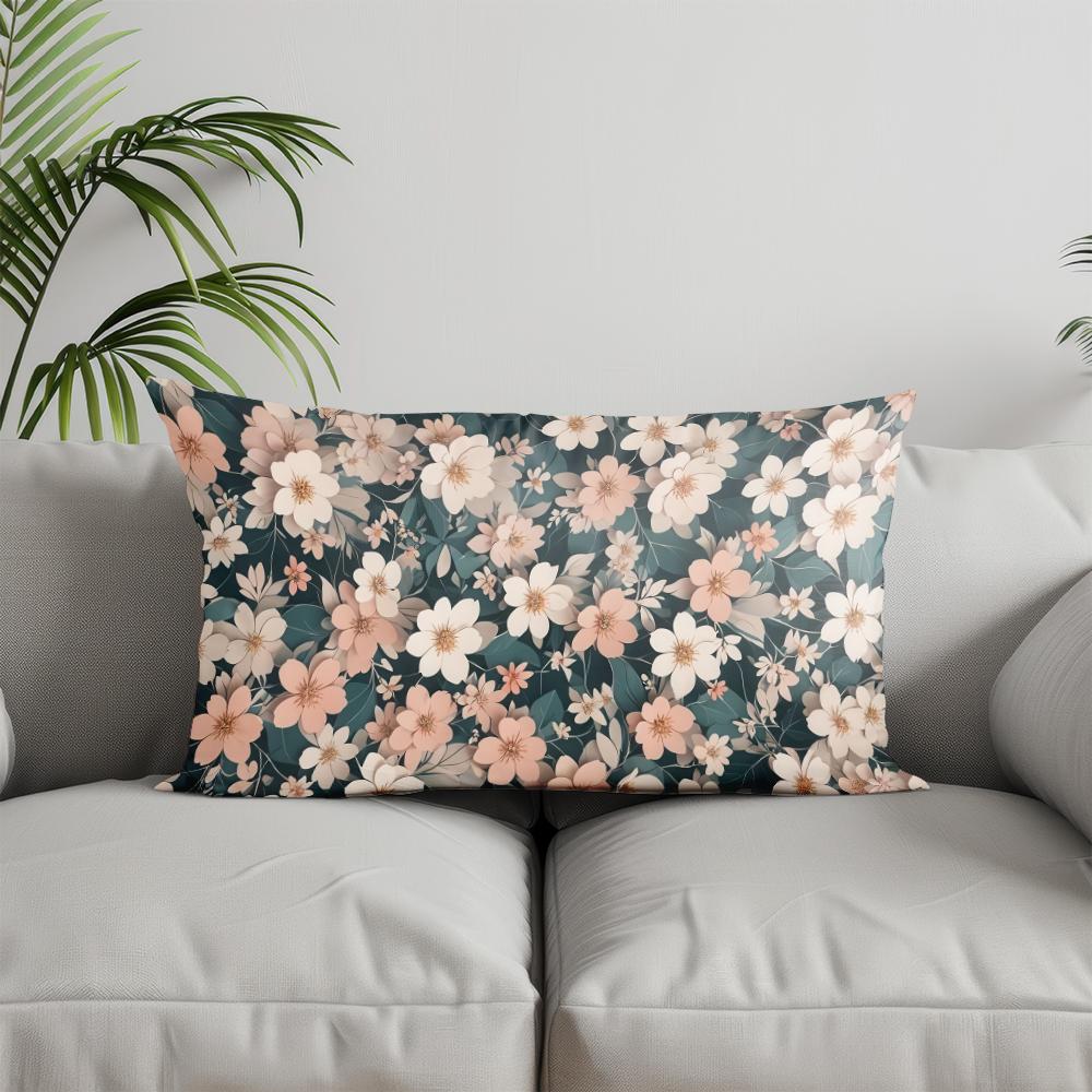 Home Decor Sunflowers & Bees Pillow Cover Suitable For Sofa Bedroom Car Pillow Cover Cushion Rectangular Back Cushion