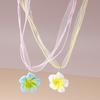 2pcs/set Cute Flower Pendant Necklace for Women Girls Rope Chain Necklaces Summer Beach Jewelry Gifts